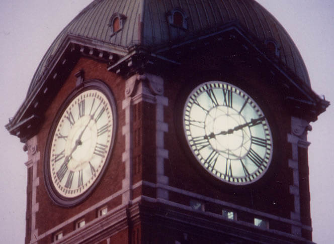 Ayer-mill-clock-tower-restoration-clock-dial-lit-after-restoration