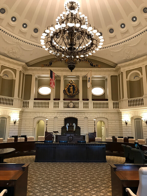 Boston Massachusetts State House Senate Chamber Historic Restoration