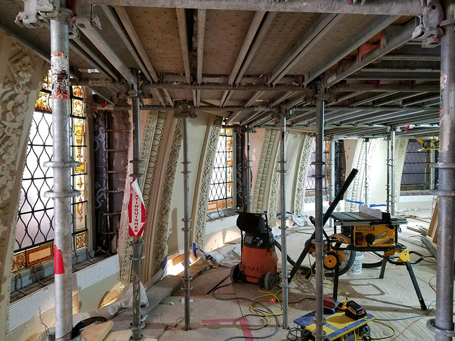 Dormer inside the semi-domes