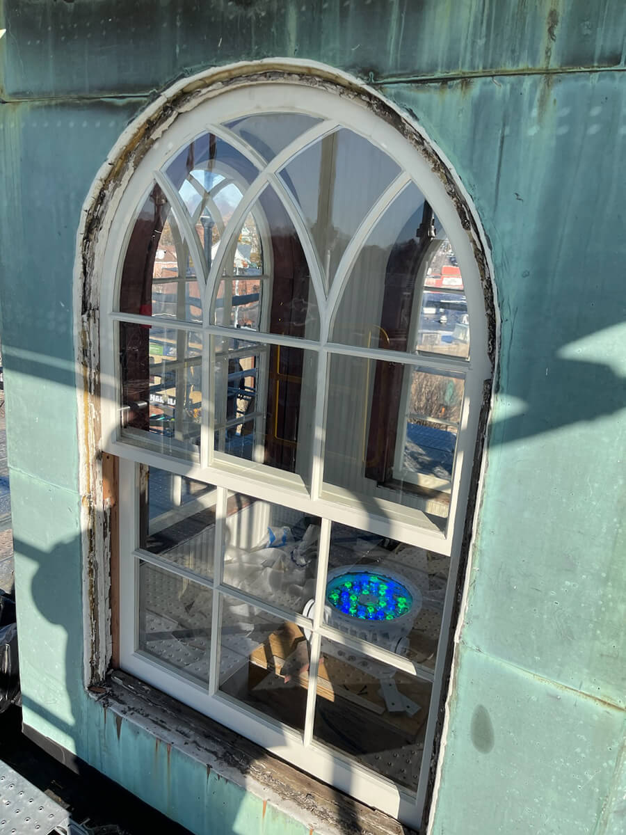 Codman Square Health Center - Window and sash restoration on the cupola and dormer